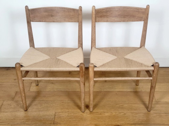 Image 1 of Lot de 2 chaises de salle à manger Hans J. Wegner CH36 pour Carl Hansen & Søn en chêne massif