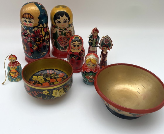 Image 1 of Ampia collezione di bambole matrioska d'epoca – bambole di legno dipinte a mano, circa anni '70/'80