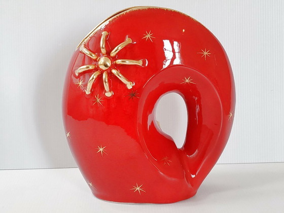 Image 1 of Vintage 1950s Star Sun Spider Ceramic Vase, 1950s, 50s, Vallauris, 1950s