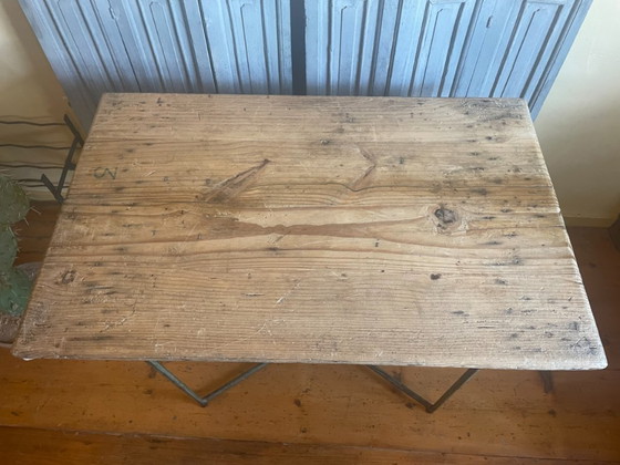 Image 1 of Tavolo pieghevole, tavolo da mercato, tavolino laterale, stile vintage francese