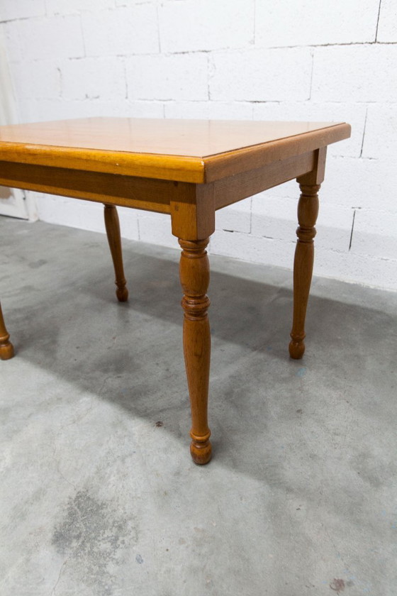 Image 1 of Rustic 1960s table, honey color, 100x70cm, Height 74cm