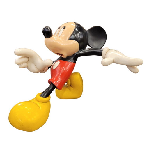  Escultura / Figura “Mickey Mouse A La Fuga”, Resina Y Epoxi, Vintage, Disney, 80’S - Reino Unido 