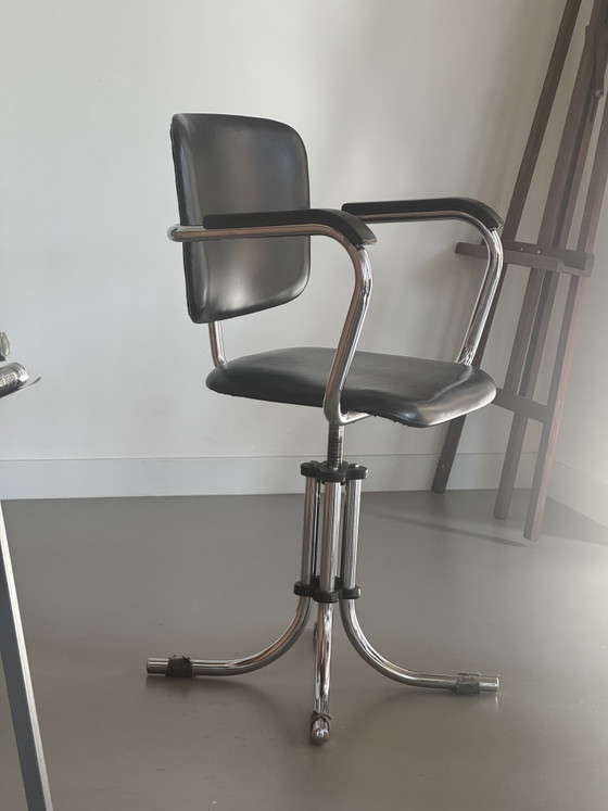 Original Vintage Gispen Office Chair – Design Icon (W.H. Gispen) – Swivel chairs, Chrome (photo 5 of 5)