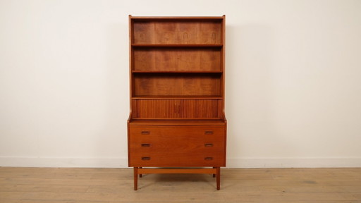 Vintage Bookcase | Secretary Desk | Teak | Johannes Sorth – boekenkasten, Wood