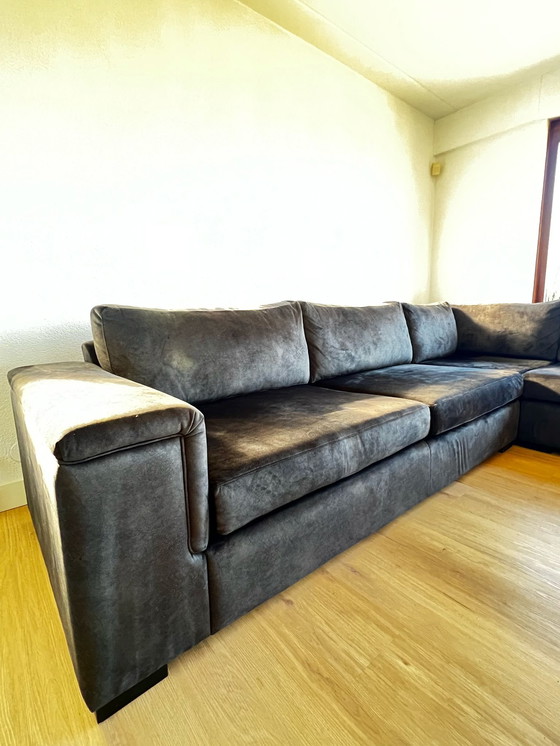 Image 1 of Corner Sofa Inno Living - Fabric Velvet Charcoal