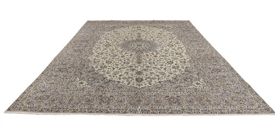 Image 1 of Origineel Perzisch tapijt Keshan, Kashan Beige 394 x 292 cm In topconditie Klassiek