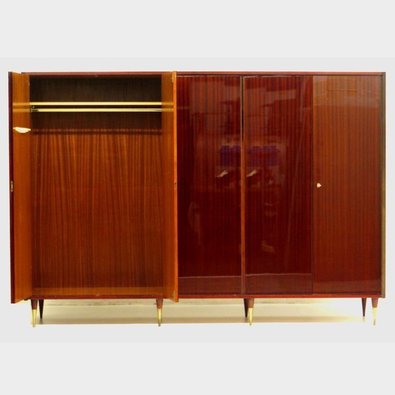 Image 1 of Large XL vintage mid-century design wardrobe in mahogany, 1960s