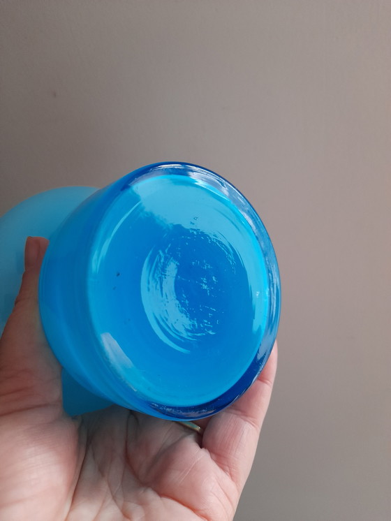 Image 1 of Blue opaline vase Gunnar Ander for Lindshammar