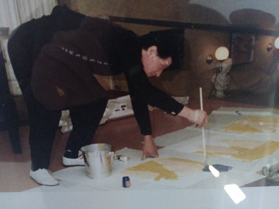 Image 1 of Herman Brood painting with photos of the making of