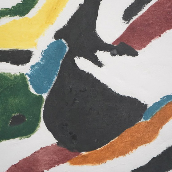 Image 1 of Ansgar Elde, monotype gravure en houtsnede van een monotype voor Il Bostrico, jaren 1990