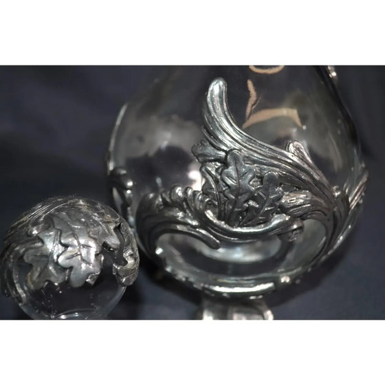 France, 1960s Glass Carafe, on Feet and Pewter Decoration With Its Cap – Glass & Decanter (photo 12 of 12)