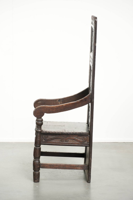 Image 1 of Silla Wainscott inglesa única del siglo XVIII con magníficas tallas de madera y una apariencia hermosa.