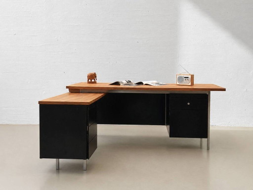 Large Knoll International Partners Desk, Swiss Production, 1960s – bureau, Wood, Vintage