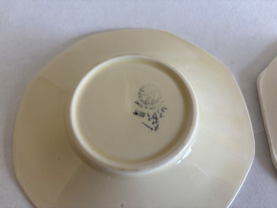 Image 1 of Set of 2 Societe Ceramique "Beatrix" cups and saucers