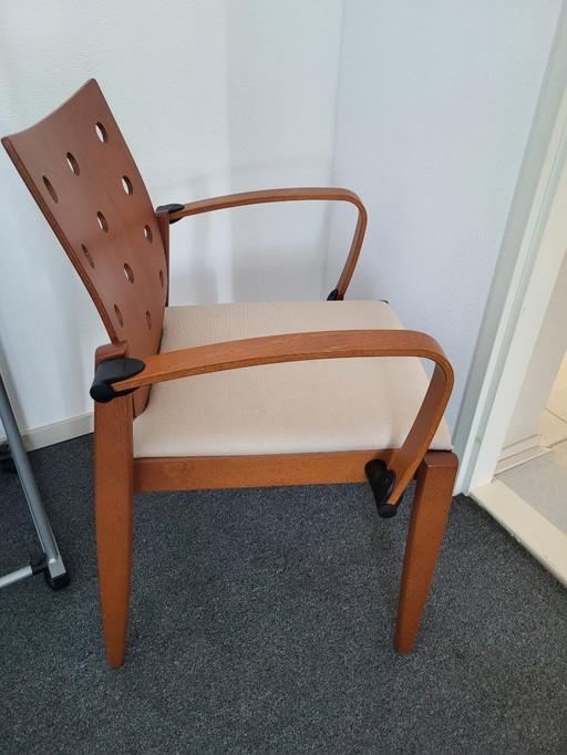 Sedia - Poltrona Kusch+Co in legno con tessuto crema