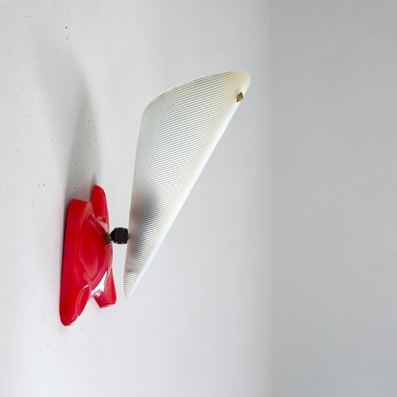 Franse, verstelbare wandlamp van rood plastic in mid-century modern stijl, jaren 60. – Wandlampen (photo 2 of 13)