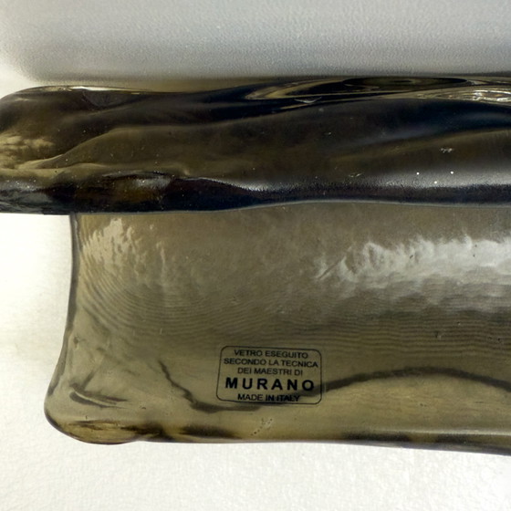 Image 1 of Coppia di applique moderne in vetro di Murano ambra e verde e ottone