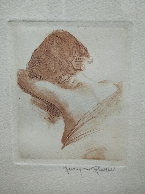 Desnuda de espaldas, grabado en sangre – Litografías y grabados, Glass, Paper (photo 3 of 10)