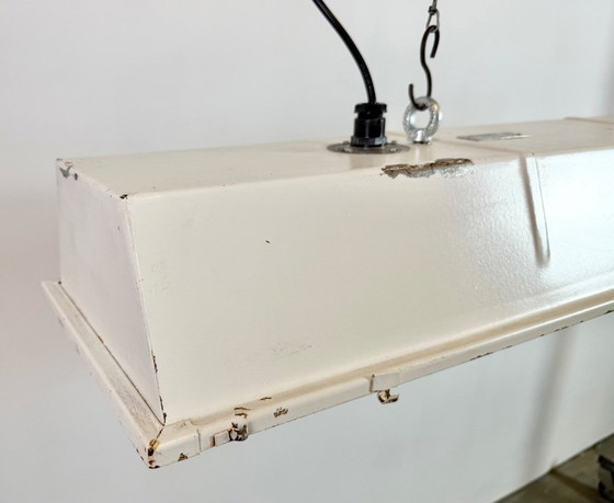 Image 1 of Beige industriële hanglamp met buisarmatuur van Famor, jaren 70