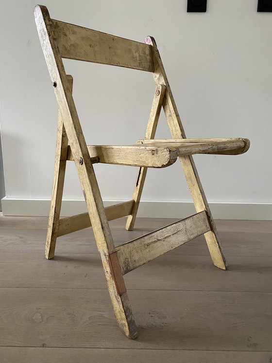 Image 1 of Chaise pliante indienne vintage en bois