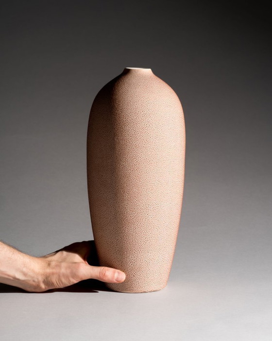 Image 1 of Vaso artigianale in ceramica vintage "SNAKESKIN" di grandi dimensioni, Paesi Bassi, anni '60-'70, altezza 33 cm