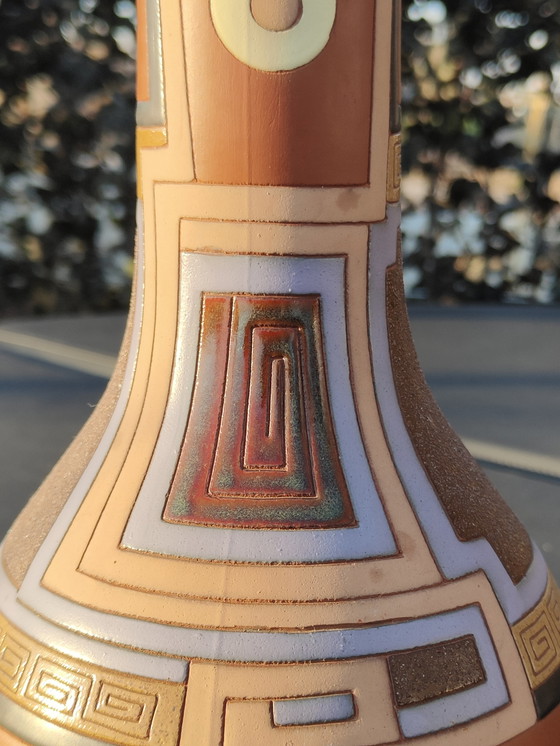 Image 1 of Large Hand-painted Studio Pottery Vase by Eduardo Vega (Artesa) – 40cm