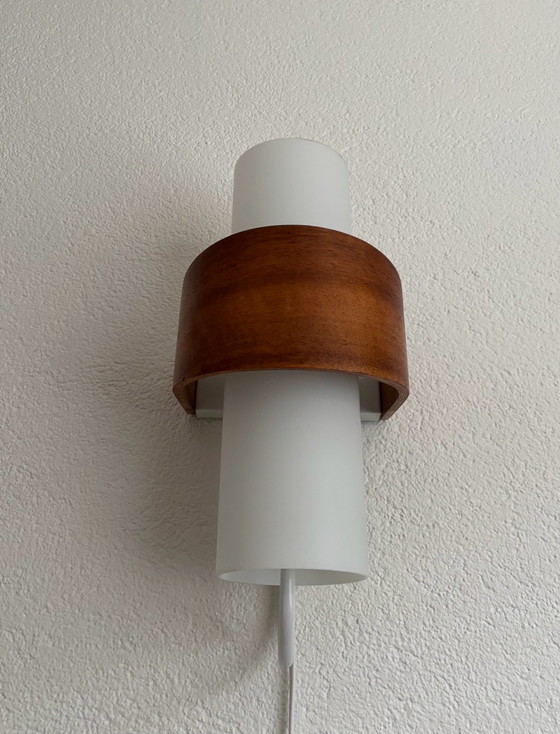 Applique vintage Philips Louis Kalff anni '60 – Vetro, Legno (photo 7 of 14)