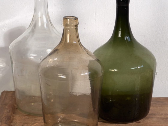 Antike Demijohns (ca. 1920). 3er-Set #37 – Gläser & Karaffe, Glass (photo 2 of 10)
