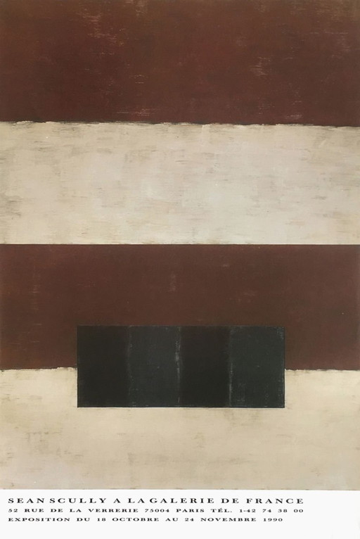 Sean SCULLY Expo 90 - Galerie de France - Affiche Paris 1990