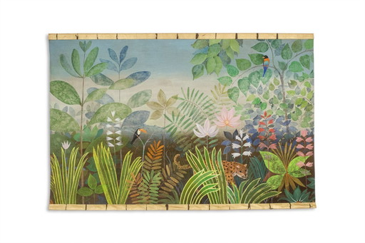 Groot acrylschilderij op linnen canvas. Hedendaags werk.