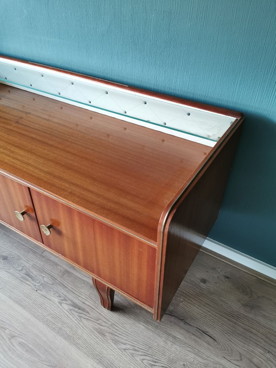 Vintage mid-century dressoir / kaptafel – Hout, Glas (photo 9 of 10)