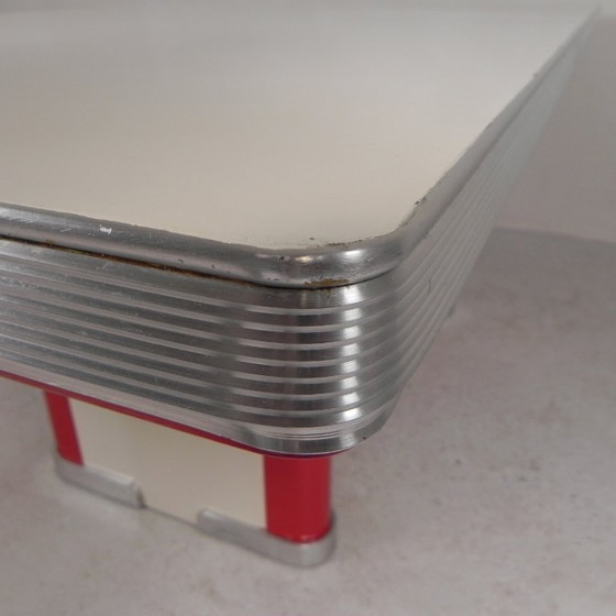 Ahrend Oda dining table, desk, with aluminum edge, 1950s – Plastic, Metal (photo 22 of 29)