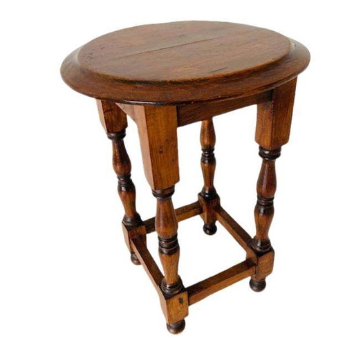 Table d'appoint brocante en bois fruitier