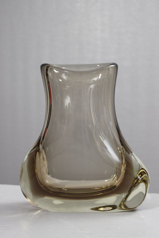 Miloslav Klinger & Zelezny Brod Sklo - Large smoked Sommerso vase 1970s