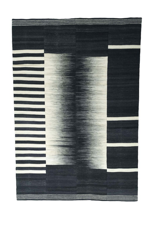 Hand-woven designer kilim - 323 X 220 Cm - New - Black and white