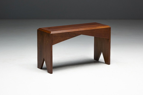 Image 1 of Mid-Century Walnut Bench, France, Late 20th Century