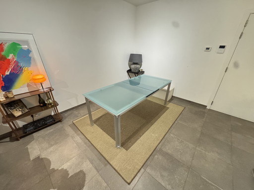 Table de salle à manger extensible design B&B Italia, Paolo Piva, en verre