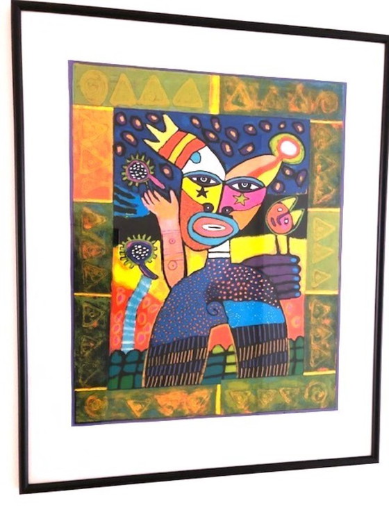 Image 1 of large framed screen print by Clemens Briels