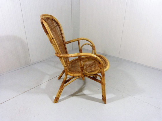 Image 1 of Poltrona italiana in rattan, anni '70