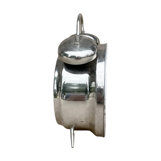 Image 1 of Silver metal mechanical alarm clock Anker, Germany, 1970s.