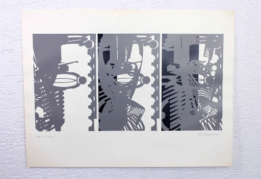 Lithographie von Thomas Keller "Jardin du Sud" 1972
