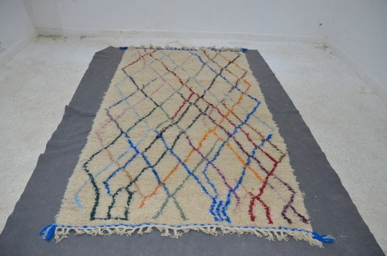 Image 1 of Luxury Beni Mrirt Rug – Multicolor Diamond Pattern Thick Wool Handwoven (269 × 132 cm)
