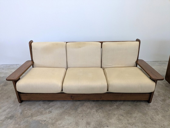 Image 1 of Divano - Legno, tessuto - Set da soggiorno - Divano 3 posti e 2 poltrone