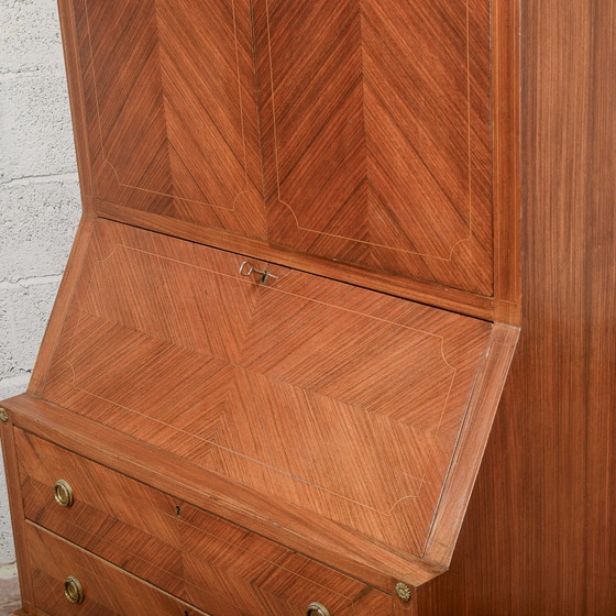 Art Deco Drop-Front Trumeau Credenza – Specchi, Legno (photo 15 of 17)