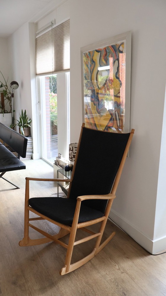Fredericia Wegner J16 schommelstoel, Hans Wegner, Schommelstoelen, Hout, Anders, Beige, Scandinavian (foto 2 van 17)