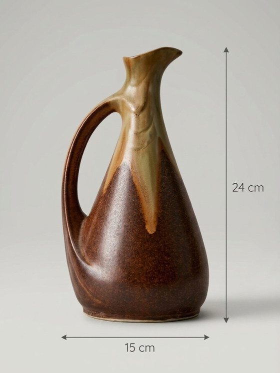 Caraffa Denbac in gres smaltato marrone – Art déco – 24 cm – Vasi, Ceramic (photo 7 of 7)