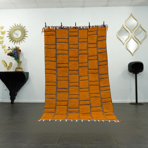 Tapis berbère - 254 cm x 155 cm - Laine brune