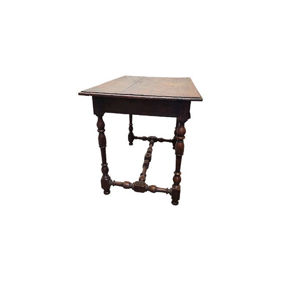 Image 1 of Frans Louis XIII stijl eiken tafel met lade, vroeg 18e eeuw