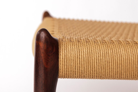 Image 1 of Niels Otto Møller Modell 78 Palisander Esszimmerstuhl - Dänischer Cord Sitz, 1960er Mid Century Modern, 2er Set erhältlich