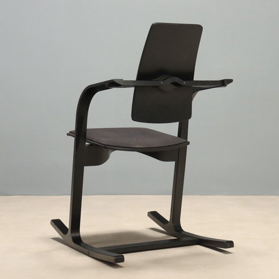 SET OF TWO Varier Actulum black design chairs – Dining chairs, Wood, Cotton (photo 2 of 9)